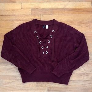 H&M Lace Up Sweater
